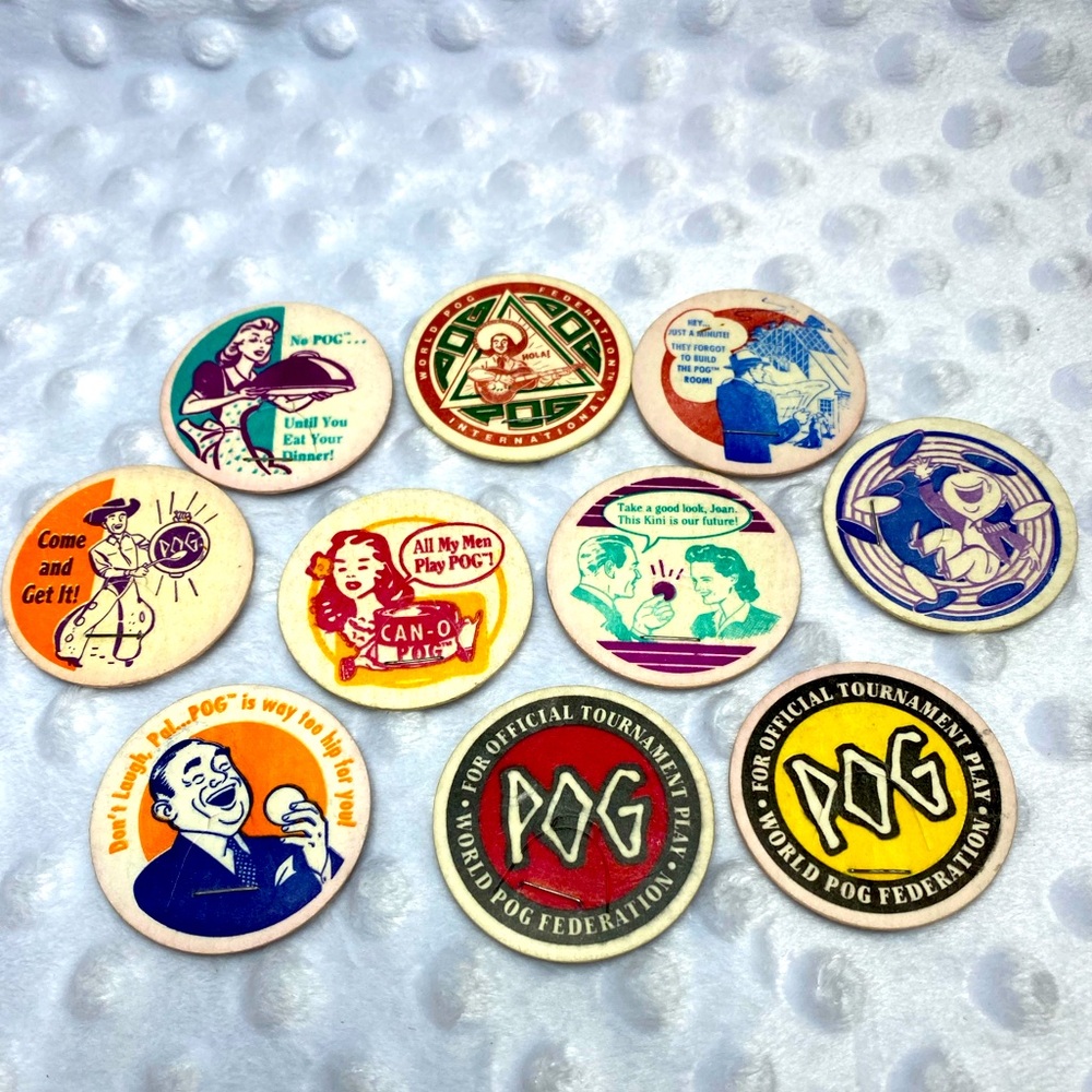 POGs - Vintage 1990's Original POG Piece Lot with STAPLES!